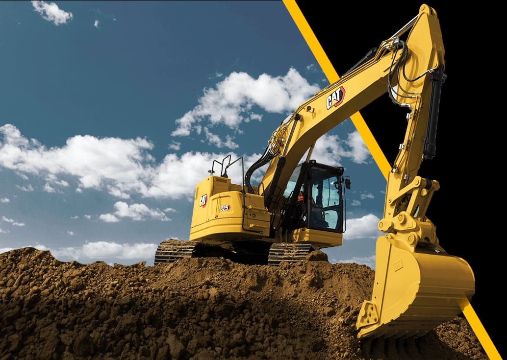 Agricultural tractor, excavator, and compact track loader ready for work